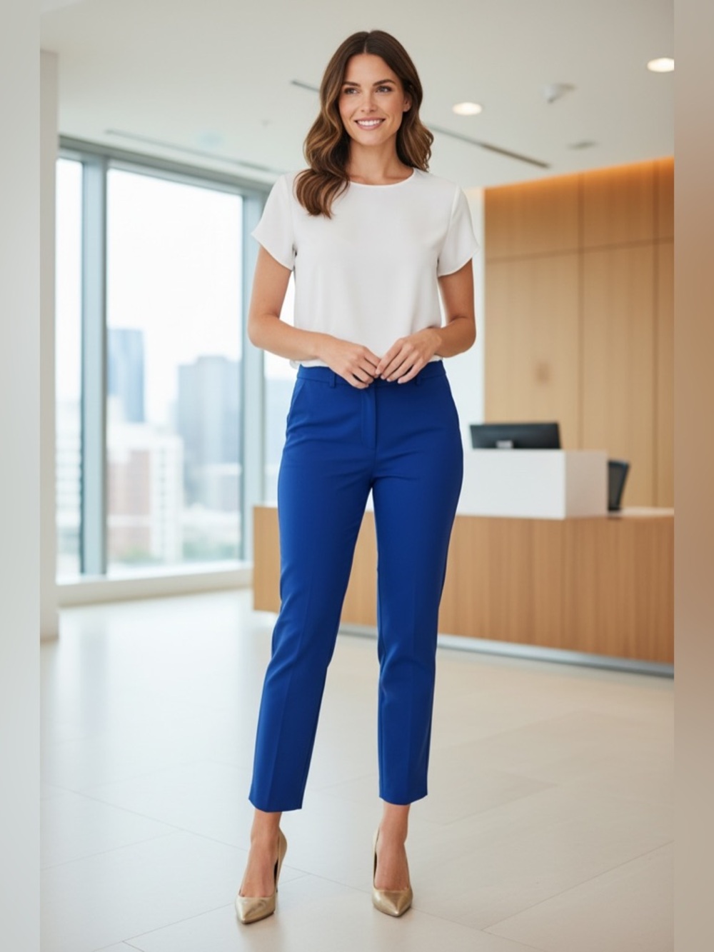 Stylish Blue APT 9 Cropped Dress Pants